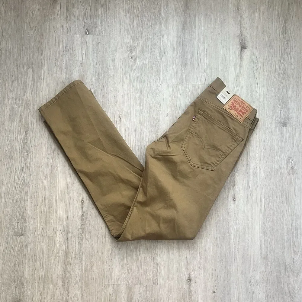 Levis 505 Regular Jeans Mens 31x34 Regular Fit Straight Leg Mustard Brown NWT